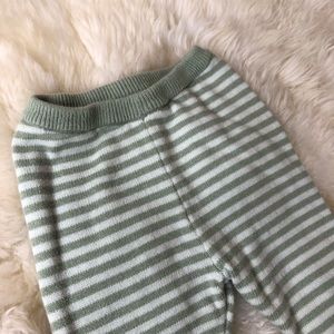 •BABY GAP• Sage and pale mint striped knit pants.